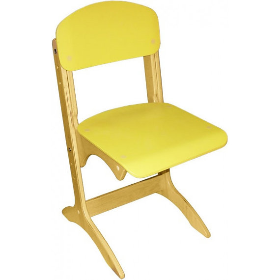 Стілець для дитячого садочку, 310х380х545-625 мм, регулюється на ростові групи №1-3, спинка та сидіння покриваються кольоровим лаком, БРІК